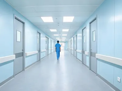 Healthcare corridor with resilient flooring